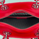Medium Lady Dior Medium Top handle bag in Lambskin, Silver Hardware