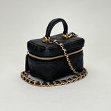 Coco Charm Mini Vanity Crossbody bag in Caviar leather, Gold Hardware