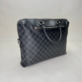 Porte Documents Jour Damier Graphite Top handle bag in Coated canvas, Silver Hardware