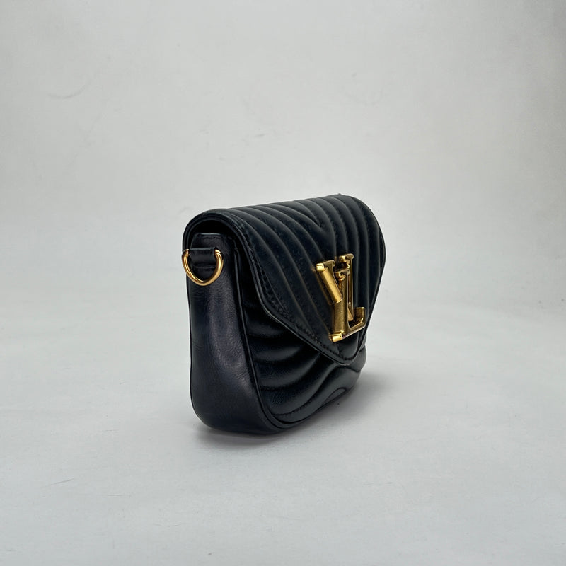 New Wave Multi-Pochette Crossbody bag in Calfskin, Gold Hardware