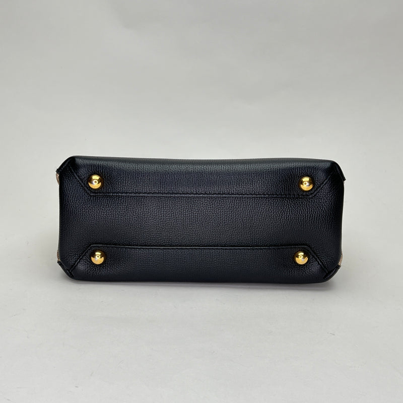 Banner Small Top handle bag in Calfskin, Gold Hardware