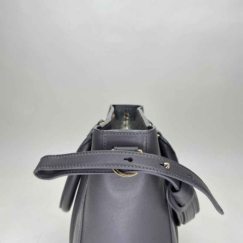 Two Way Top handle bag in Calfskin, Light Gold Hardware