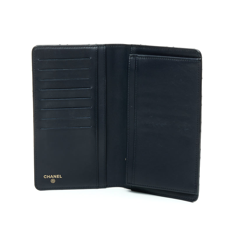 2.55 Reissue Long Fold Wallet in Distressed leather, Gold Hardware