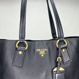 Logo Plaque Expandable Top handle bag in Calfskin, Gold Hardware