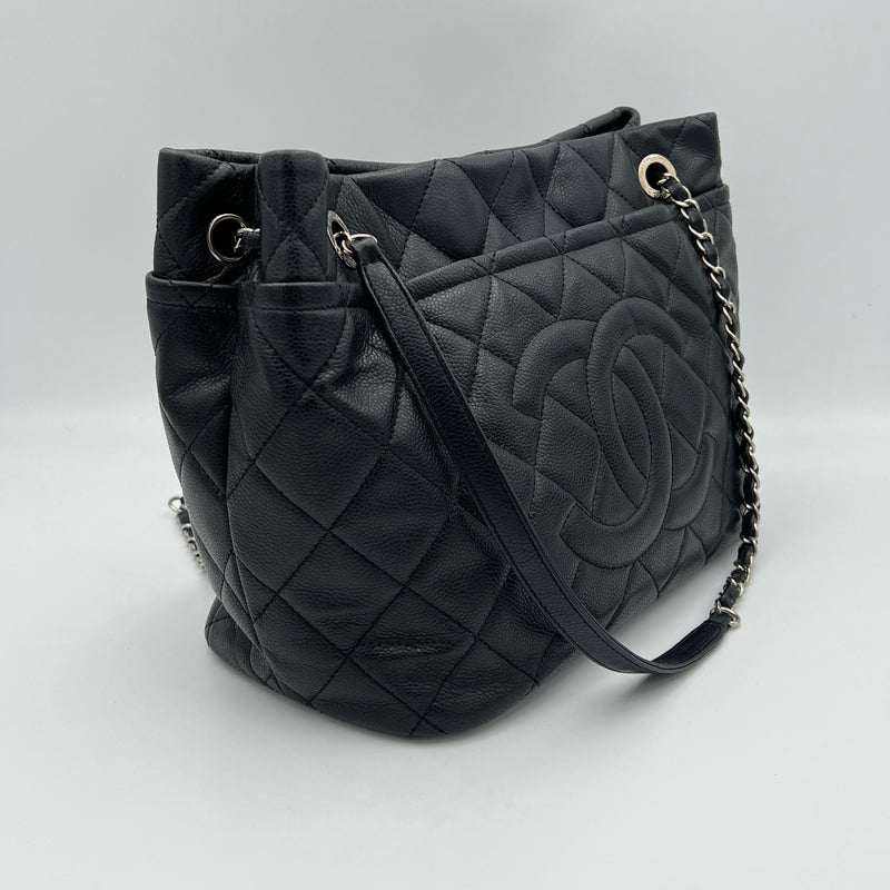 Matelasse Chain Tote bag in Caviar leather, Silver Hardware