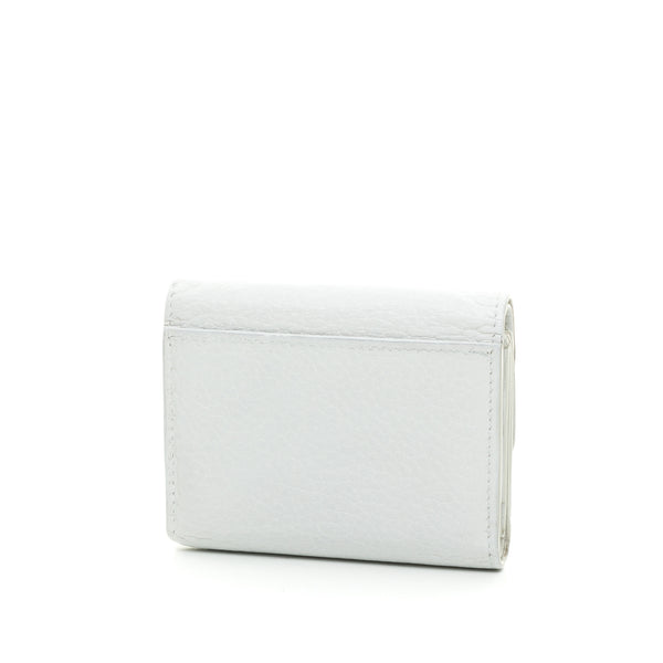 Capucine Compact Wallet in Calfskin, Silver Hardware