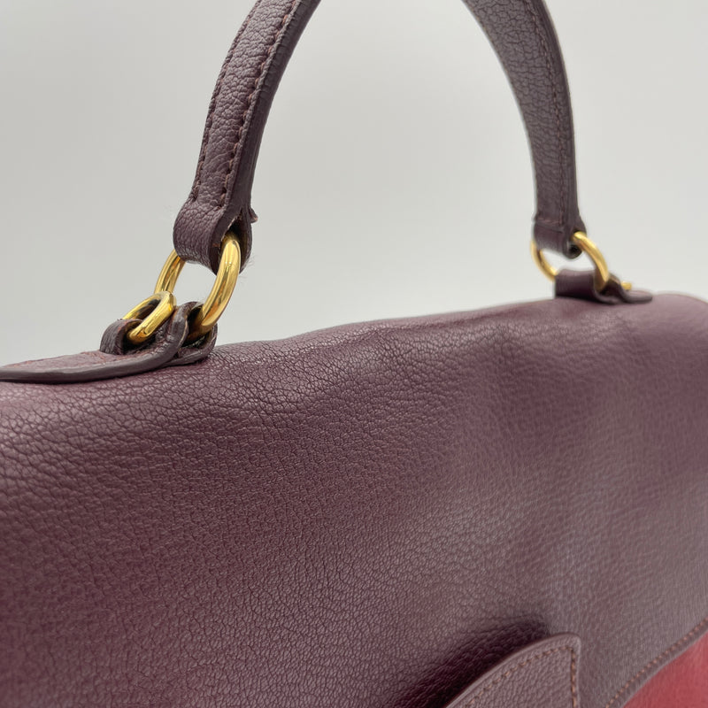 Top Handle handbag Top handle bag in Calfskin, Gold Hardware