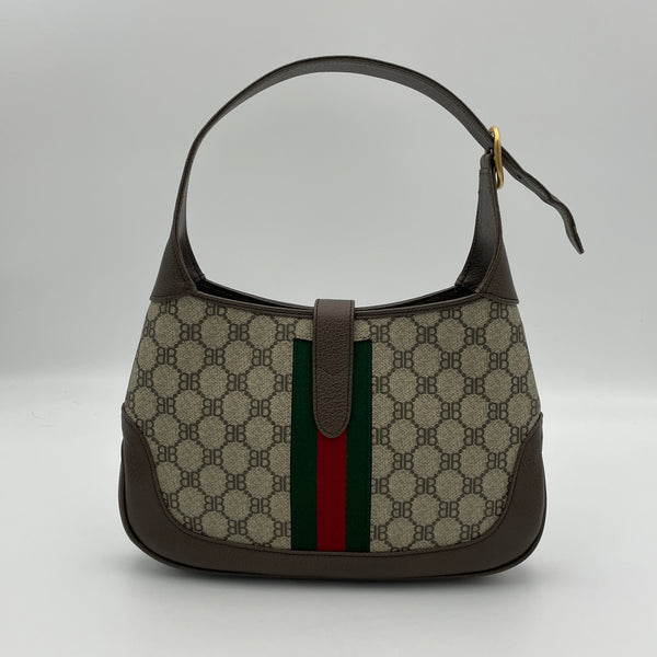 Gucci X Balenciaga Collaboration  Small Shoulder bag in Coated canvas, Gold Hardware