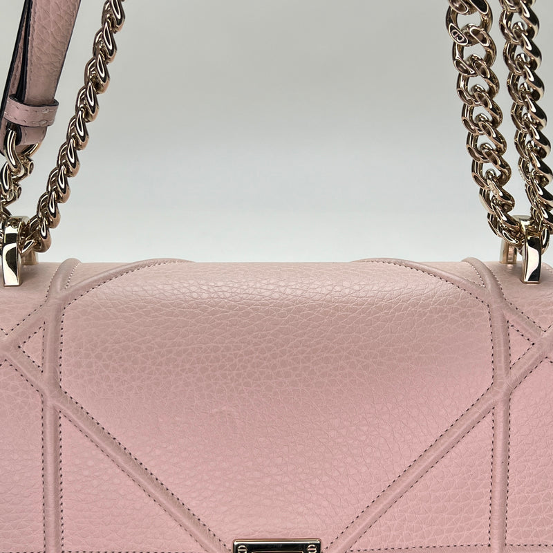 Diorama Small Pink Shoulder Bag in Calfskin, Gold hardware