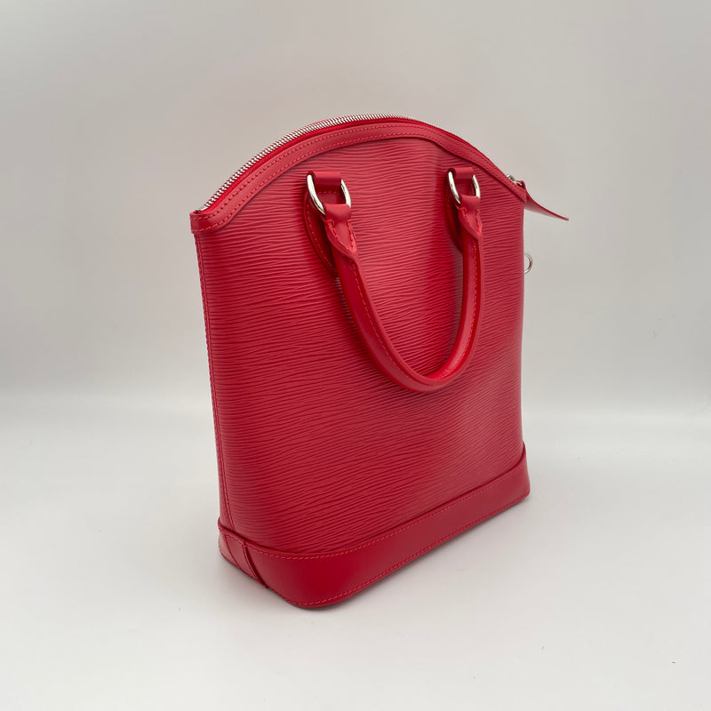Lockit PM Top handle bag in Epi leather, Silver Hardware