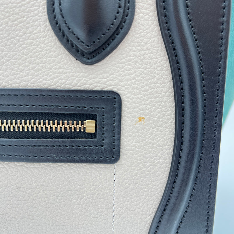 Luggage Nano Top handle bag in Calfskin, Gold Hardware