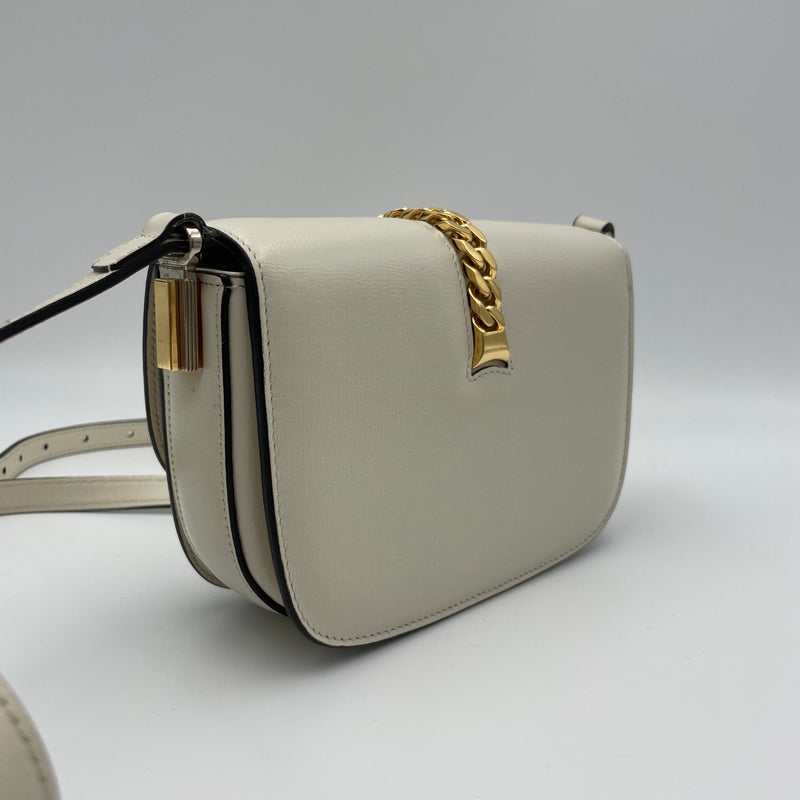 Sylvie 1969 Mini Crossbody bag in Calfskin, Gold Hardware