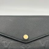 Sarah Long Black Wallet in Monogram Empreinte Leather, Gold hardware