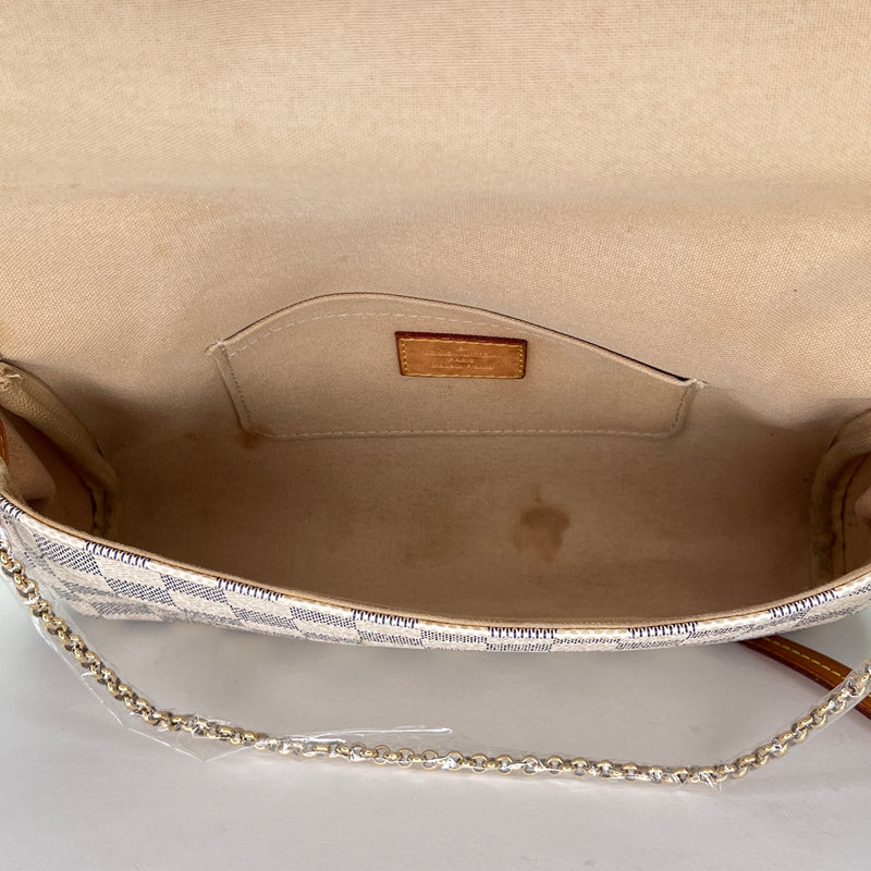 DAMIER AZUR FAVOURITE  MM Shoulder bag in Coated canvas, Gold Hardware