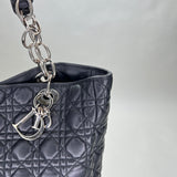 Soft Cannage Lady Dior Tote bag in Lambskin, Silver Hardware