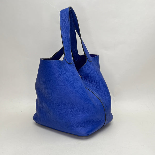 Picotin 22 Top handle bag in Clemence Taurillon leather, Palladium Hardware