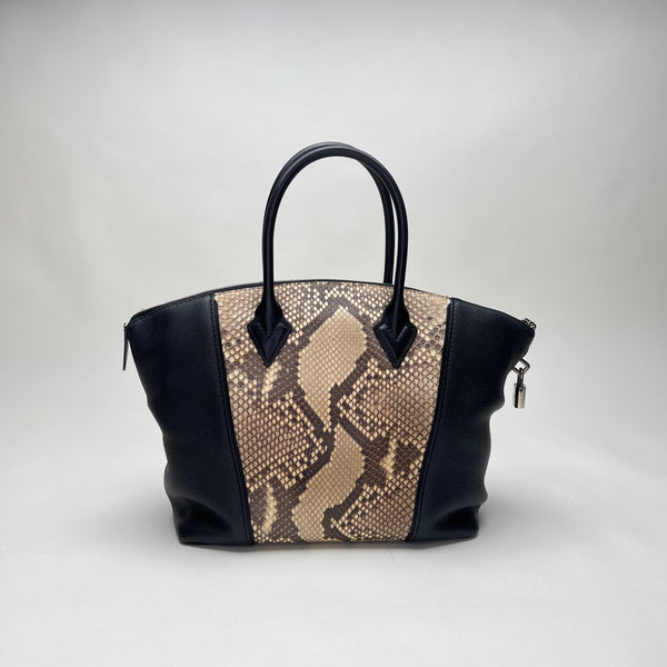 Lockit PM Top handle bag in Python leather, Silver Hardware