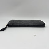 Zippy Long Black Wallet in Monogram Empreinte Leather, Gold hardware