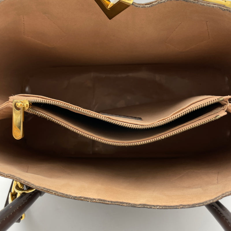 Kensington Top handle bag in Coated canvas, Gold Hardware