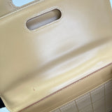 Double Flap Top handle bag in Calfskin, Gold Hardware