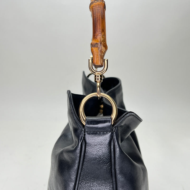 Bamboo Top handle bag in Calfskin, Gold Hardware