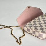 Felicie Pochette Damier Azur Crossbody bag in Coated canvas, Gold Hardware