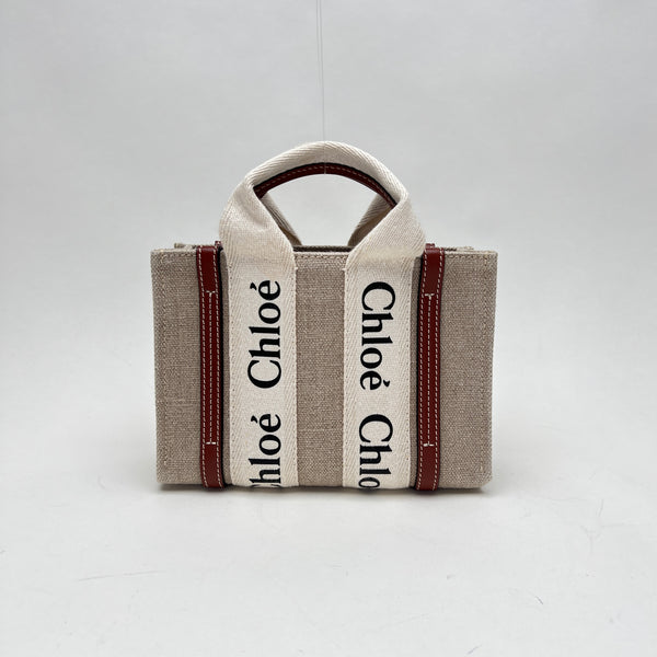 Woody Mini Tote bag in Canvas, N/A Hardware