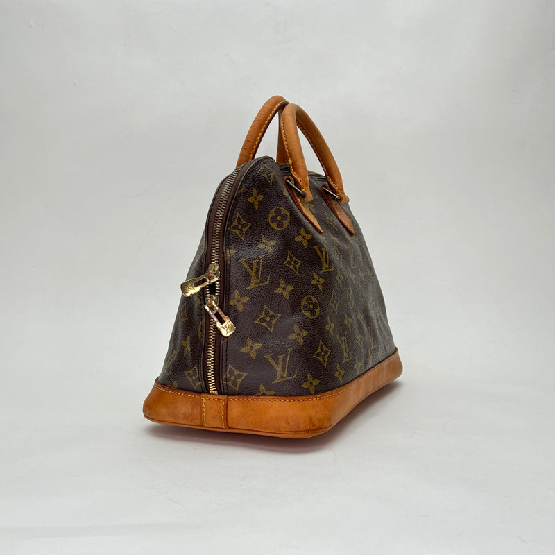 Alma MM Top handle bag in Monogram coated canvas, Gold Hardware