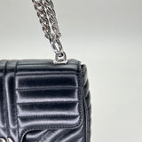 Diagramme Flap Quilted  Crossbody bag in Calfskin, Silver Hardware