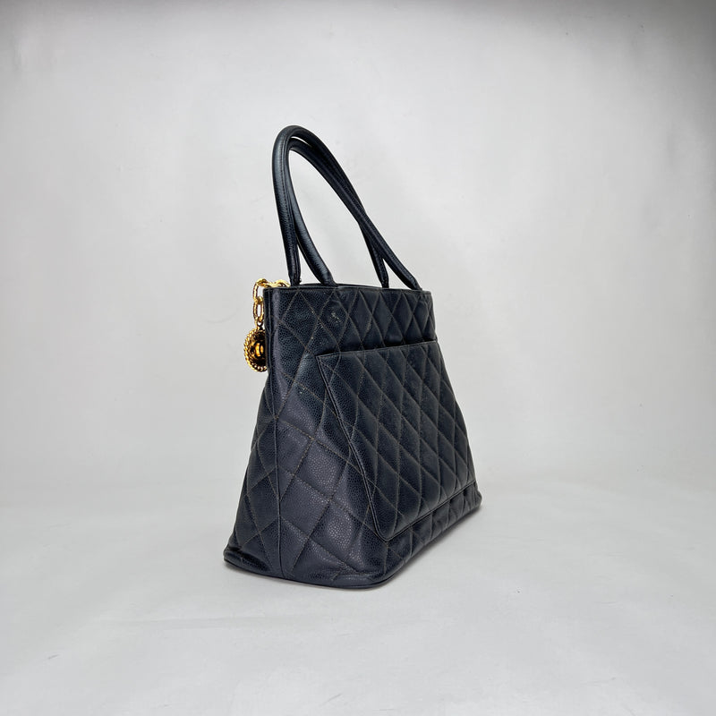 Medallion Tote bag in Caviar leather, Gold Hardware