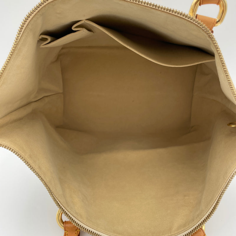 Saleya MM Top handle bag in Coated canvas, Gold Hardware