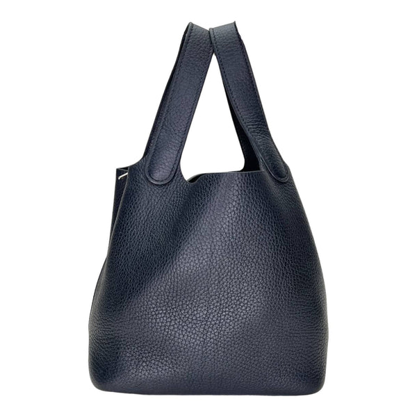 Picotin 18 Top handle bag in Clemence Taurillon leather, Silver Hardware