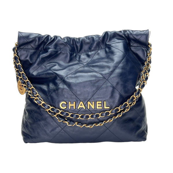 Chanel 22 Small Shoulder bag in Calfskin, Gold Hardware