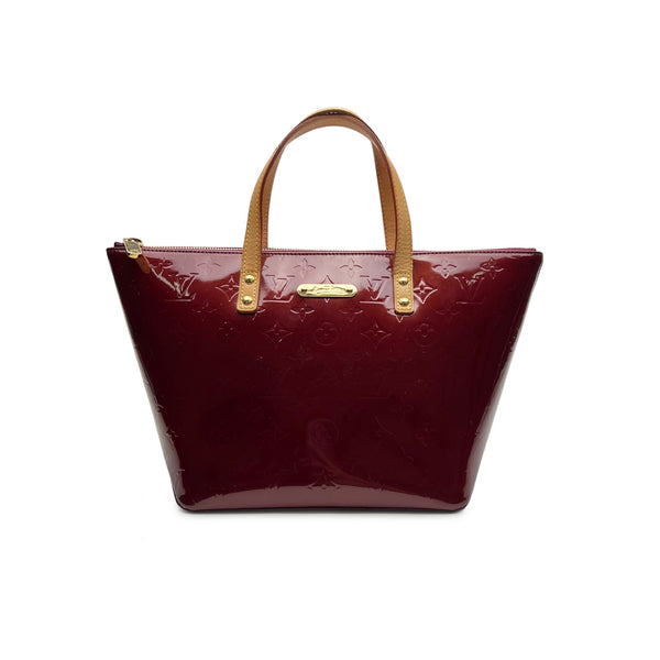 Bellevue PM Top handle bag in Patent leather, Gold Hardware