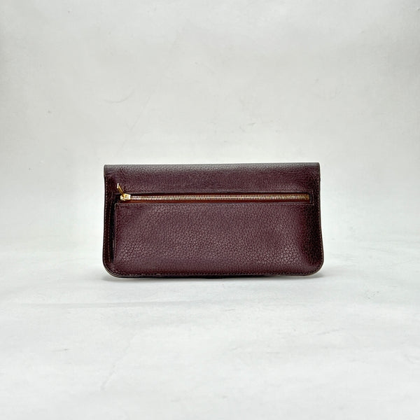 Dogon Long Wallet in Clemence Taurillon leather, Gold Hardware