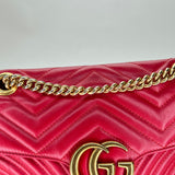 GG Marmont Small Shoulder bag in Calfskin, Gold Hardware
