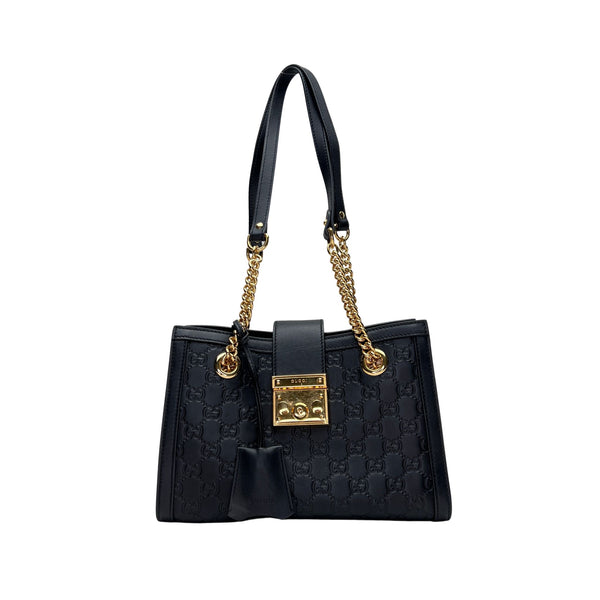 Padlock Small Shoulder bag in Guccissima leather, Gold Hardware