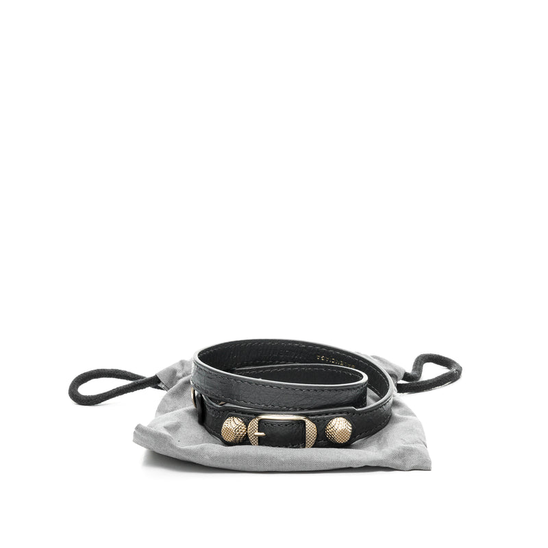 City Double Bracelet Small Jewellery Accessories in Leather, Silver Hardware