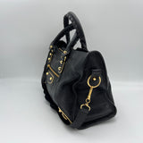 City Top handle bag in Goat leather, Gold Hardware