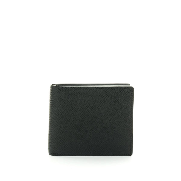 Amerigo Bi-fold Wallet in Taiga leather, Silver Hardware