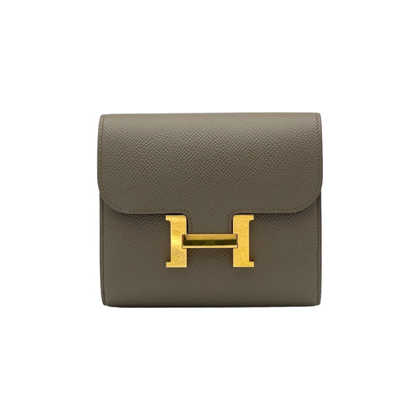 Constance Compact Wallet in Epsom leather, Gold Hardware