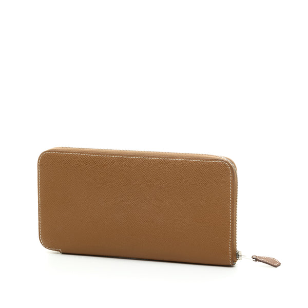 Slik In Long Zip Wallet in Epsom leather, Silver Hardware