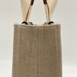 Woody Small Tote bag in Canvas, Gold Hardware