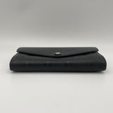 Sarah Long Black Wallet in Monogram Empreinte Leather, Gold hardware