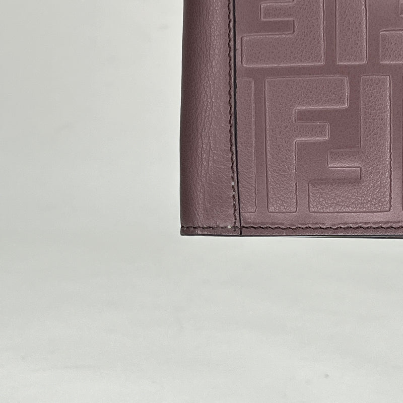 FF Embossed Bi-fold Wallet in Calfskin, N/A Hardware
