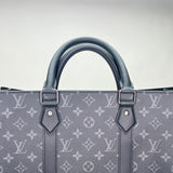 Sac Plat Monogram Eclipse Top handle bag in Coated canvas, Silver Hardware