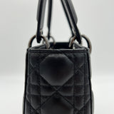 Lady Dior Small Top handle bag in Lambskin, Ruthenium Hardware