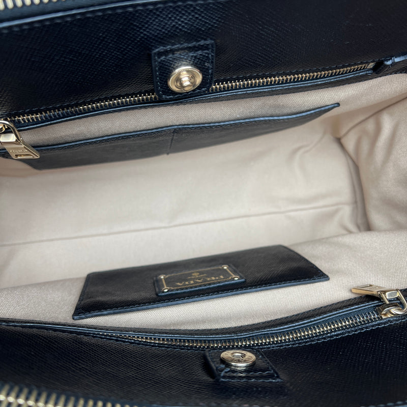 LEATHER CANVAS SADDIANO/JACQUARD BOSTON Shoulder Bag Top handle bag in Canvas, Gold Hardware