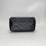 Marmont Black Crossbody Bag in Calfskin, Gold hardware