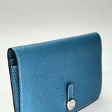 Dogon GM Wallet in Clemence Taurillon leather, Silver Hardware